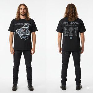 White Snake Vintage Tour T-Shirt‎ Men's M Graphic Band Tee